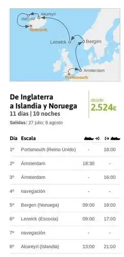 Viajes El Corte Inglés Bergen - de inglaterra a islandia y noruega oferta