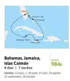 Viajes El Corte Inglés Ocean - bahamas, jamaica, islas caimán oferta