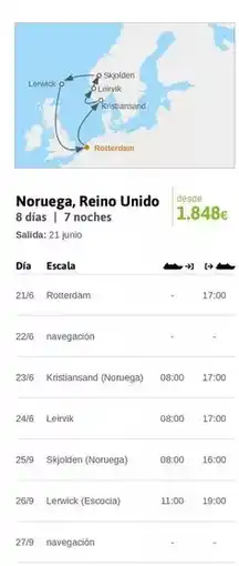 Viajes El Corte Inglés Noruega, reino unido oferta