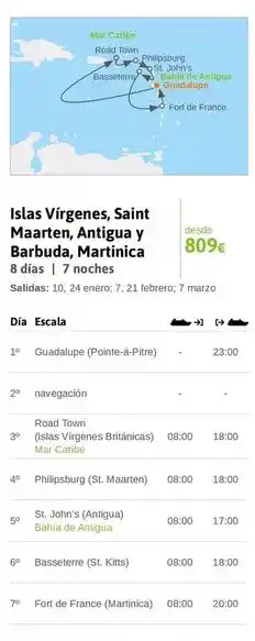 Viajes El Corte Inglés Bahia - islas virgenes, saint marrón, antiguy y barbuda, martinica oferta