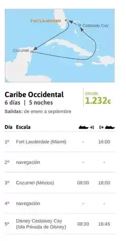 Viajes El Corte Inglés Disney - caribe occidental oferta