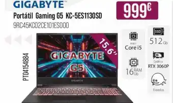 MR Micro Gigabyte Portátil Gaming G5 Kc-5es1130sd oferta
