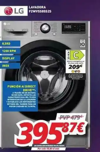 Mi electro Lg Lavadora F2wv5s85s2s oferta
