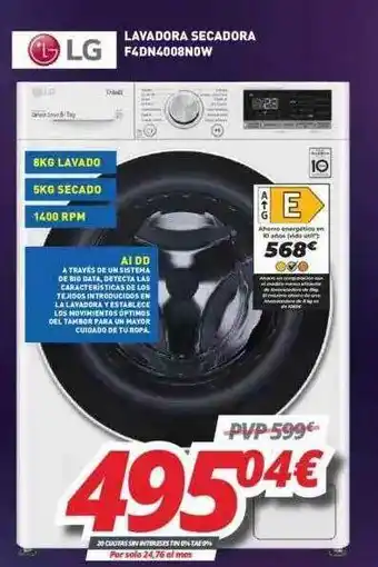 Mi electro Lg Lavadora Secadora F4dn4008now oferta