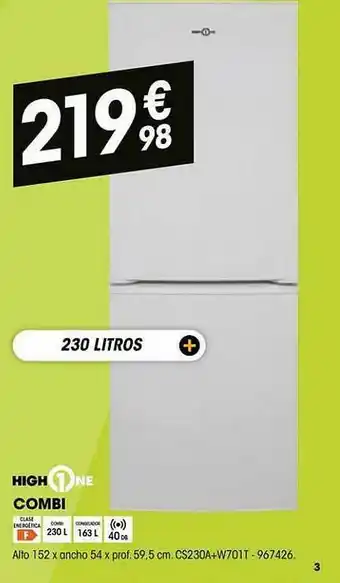 Highone Combi Alto 152 X Ancho 54 X Prof 59.5 Cm Cs230a+w701t - 967426
