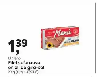 Suma Supermercados El Menú Filets D'anxova En Oli De Gira-sol oferta