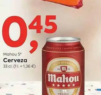 Suma Supermercados Mahou 5* Cerveza oferta