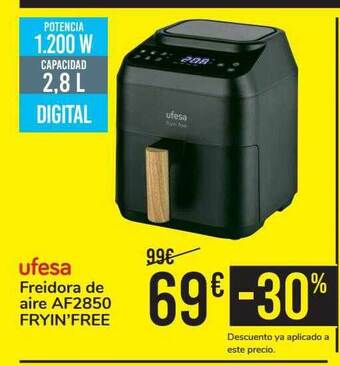 Carrefour Ufesa Freidora De Aire Af2850 Fryin'free oferta