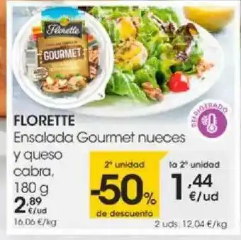 Eroski 2a Unidad -50% De Descuento Florette Ensalada Gourmet Nueces Y Queso Cabra oferta