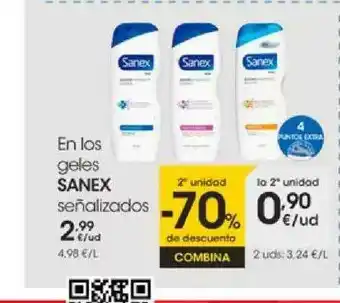 Eroski 2a Unidad -70% De Descuento En Los Geles Sanex oferta