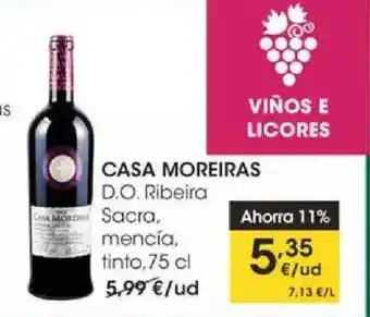 Eroski Casa Moreiras D.o. Ribeira Sacra Mencía Tinto oferta
