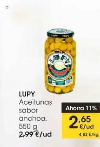 Eroski Lupy Aceitunas Sabor Anchoa oferta