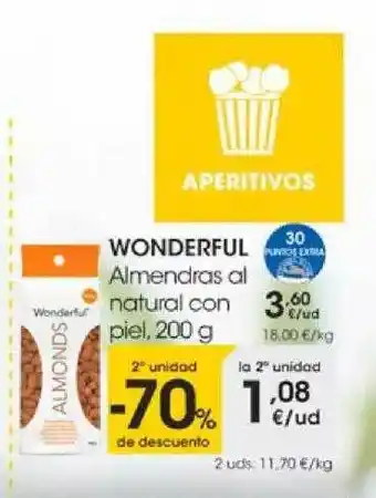 Eroski 2a Unidad -70% De Descuento Wonderfull Almendras Al Natural Con Piel oferta