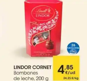 Eroski Lindor Cornet Bombones De Leche oferta