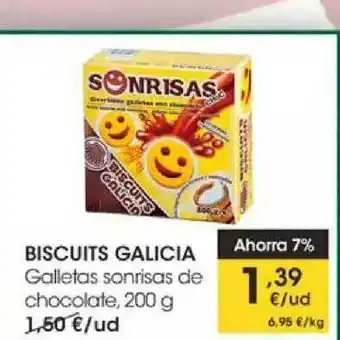 Eroski Biscuits Galicia Galletas Sonrias De Chocolate oferta