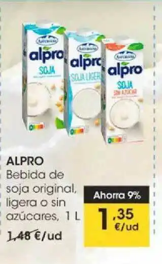 Eroski Alpro Bebida De Soja Original Ligera O Sin Azúcares oferta