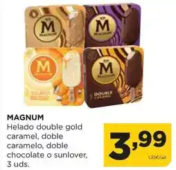 Alimerka Magnum - helado double gold caramel, doble caramelo, doble chocolate o sunlover oferta