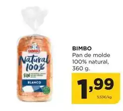 Alimerka Blanco - pan de molde 100% natural oferta