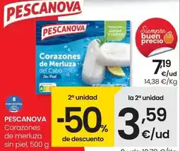 Eroski Pescanova - corazones de merluza sin piel oferta