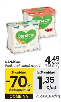 Eroski Danacol - pack de 6 senalizados oferta