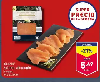 ALDI DELIKATO Salmón ahumado oferta