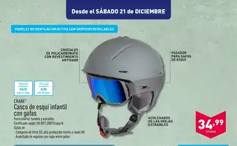 ALDI CRANE Casco de esquí infantil con gafas oferta