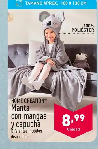 ALDI HOME CREATION Manta con mangas y capucha oferta