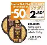 Supermercados Lupa Palacios - tortilla casera sin cebolla o con cebolla oferta