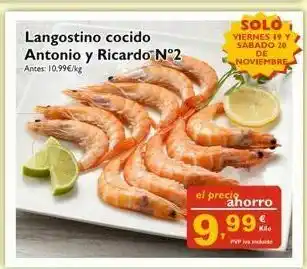 Langostinos cocidos antonio y ricardo
