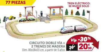 GiFi Circuito Doble Vía + 2 Trenes de Madera oferta