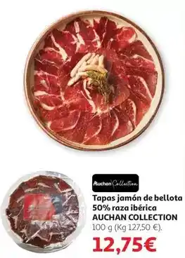 Alcampo Auchan - tapas jamón de bellota 50% raza ibérica oferta