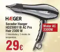 FROIZ Haeger - secador hd230011b ac pro hair 2300 w oferta