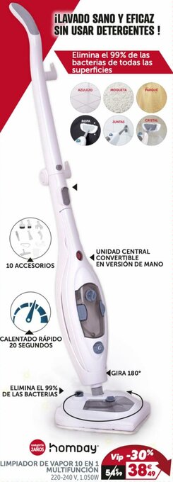 GiFi Limpiador de Vapor 10 en 1 Multifunción oferta