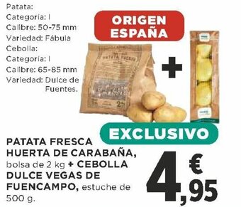 Supercor Patata Fresca Huerta de Carabaña, + Cebolla Dulce Vegas de Fuencampo oferta