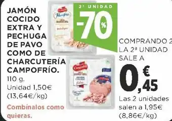 Supercor Jamón Cocido Extra y Pechuga de Pavo Como de Charcutería Campofrío oferta