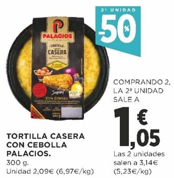 Supercor Tortilla Casera con Cebolla Palacios oferta