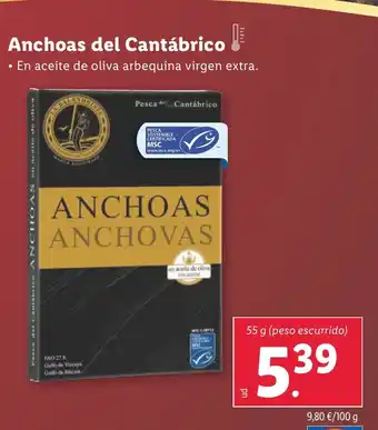 Lidl Anchoas del Cantábrico oferta