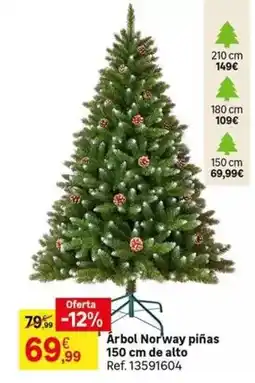 Leroy Merlin Arbol norway piñas 150 cm de alto oferta