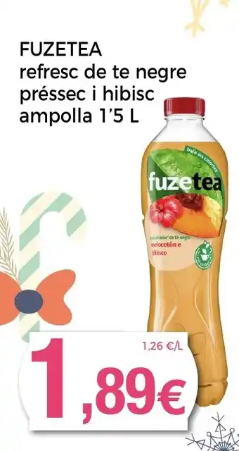 Keisy FUZETEA refresc de te negre préssec i hibisc ampolla oferta