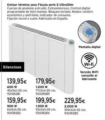 Cadena88 Facula - emisor térmico seco serie s ultraslim oferta