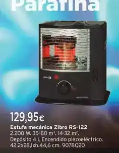 Cadena88 Zibro - estufa mecánica rs-122 oferta