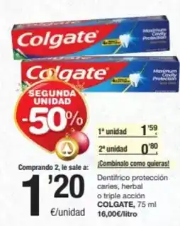 SPAR Fragadis Colgate - dentifrico proteccion caries, herbal o triple accion oferta