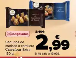 Carrefour Saquitos de marisco o carrillera Carrefour Extra oferta