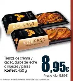 Unide Market Trenza de crema y cacao, dulce de leche o nueces y pasas Körfest, oferta