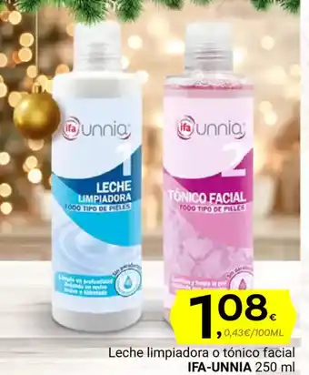 Supermercados Dani IFA-UNNIA Leche limpiadora o tónico facial oferta