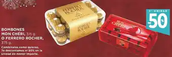 Supercor 50 % 2 Unidad Bombones Mon Chéri, o Ferrero Rocher oferta