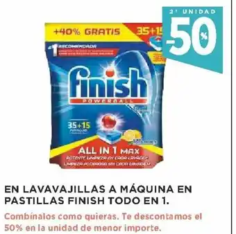 Supercor 50% 2 Unidad En Lavavajillas a Máquina en Pastillas Finish Todo En 1 oferta
