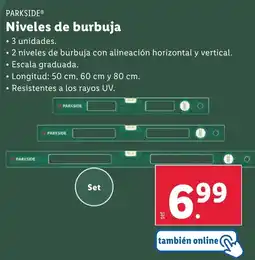 Lidl PARKSIDE® Niveles de burbuja oferta