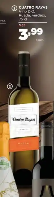Alimerka CUATRO RAYAS Vino D.O. Rueda, verdejo oferta