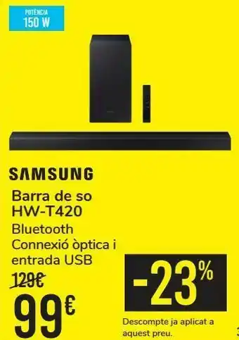 Nespresso Samsung barra de sonido hw-t420 oferta